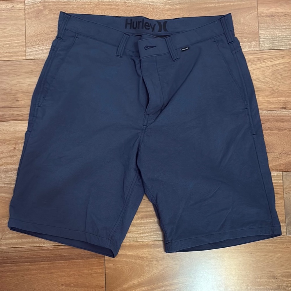 Hurley Navy Blue Flat Front Shorts